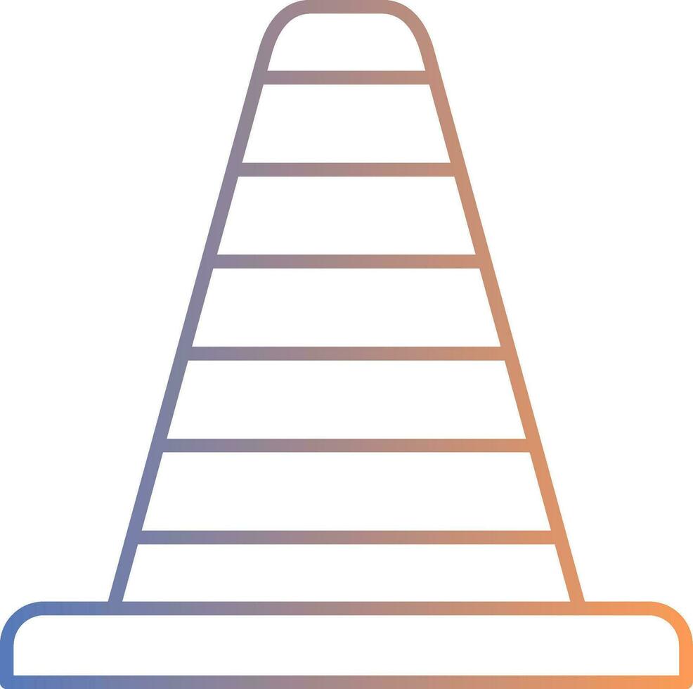 icône de gradient de ligne de cône de signalisation vecteur