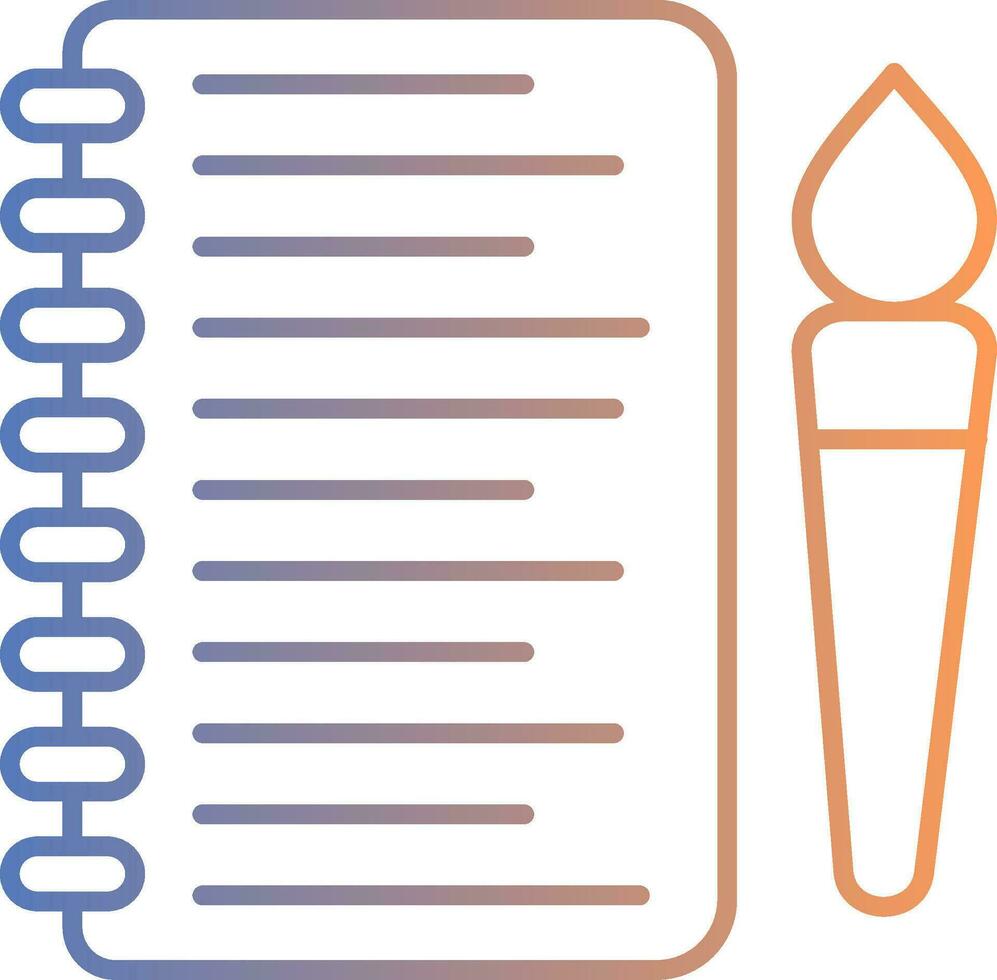 carnet de croquis ligne pente icône vecteur