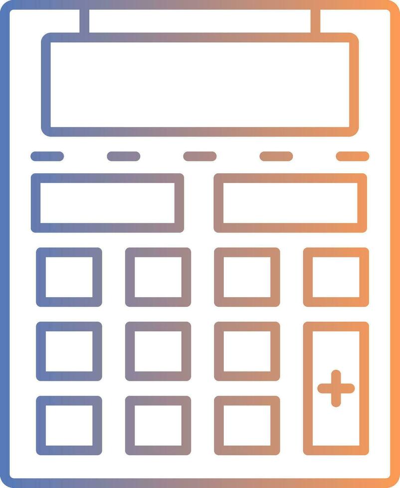 icône de gradient de ligne de calculatrice vecteur