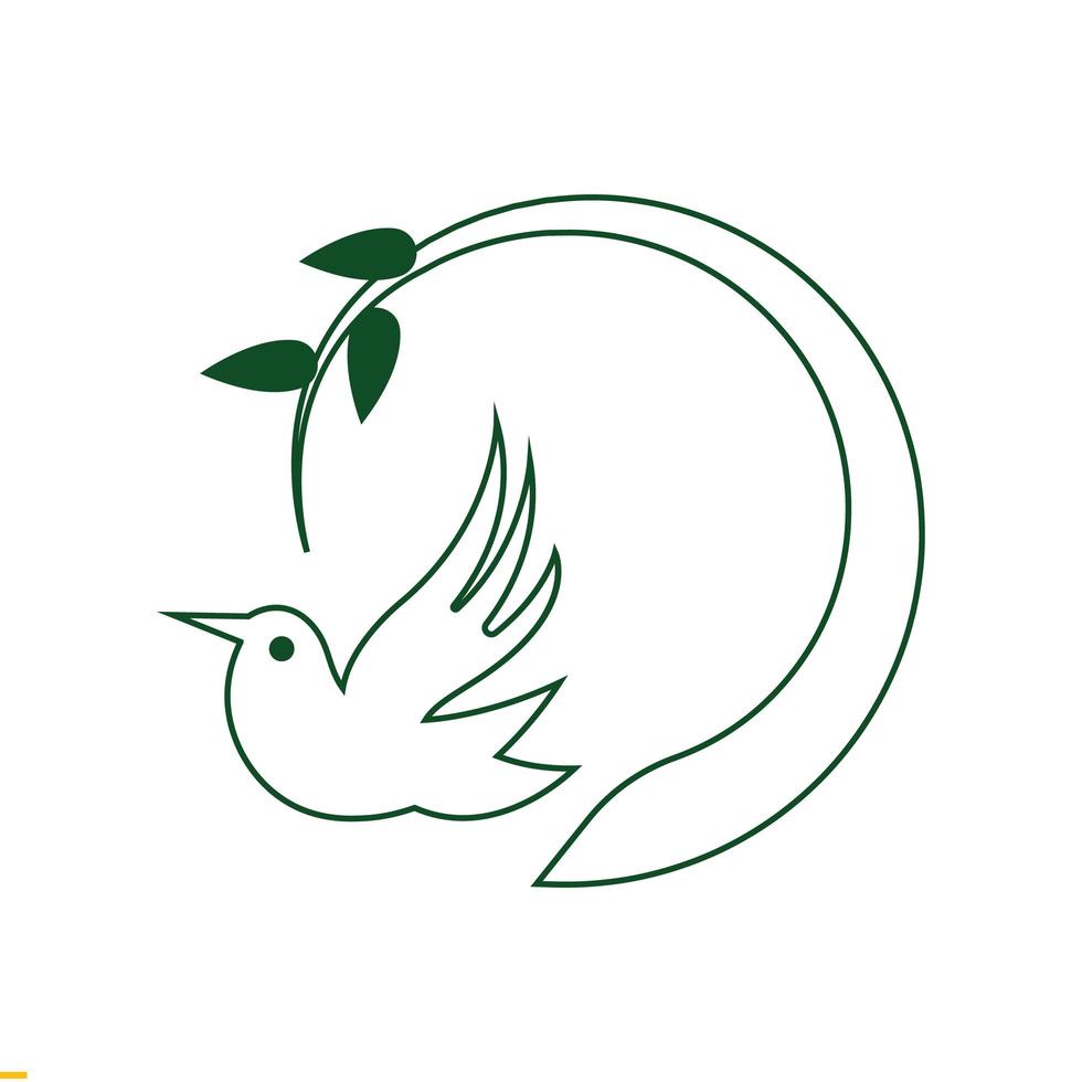 création de logo vectoriel d'art de ligne d'oiseau pour les entreprises et l'entreprise