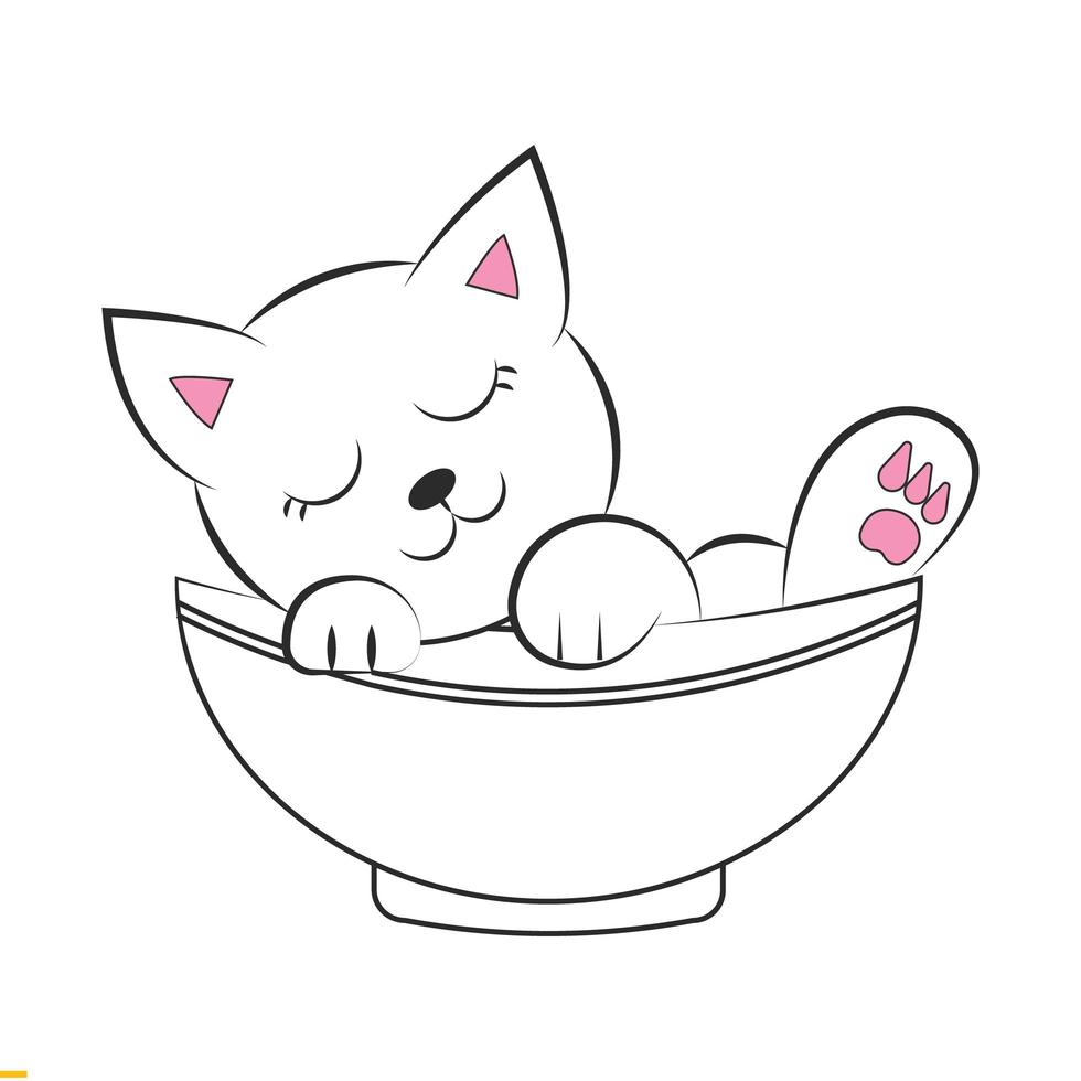 création de logo vectoriel chat ligne art pour entreprise et société
