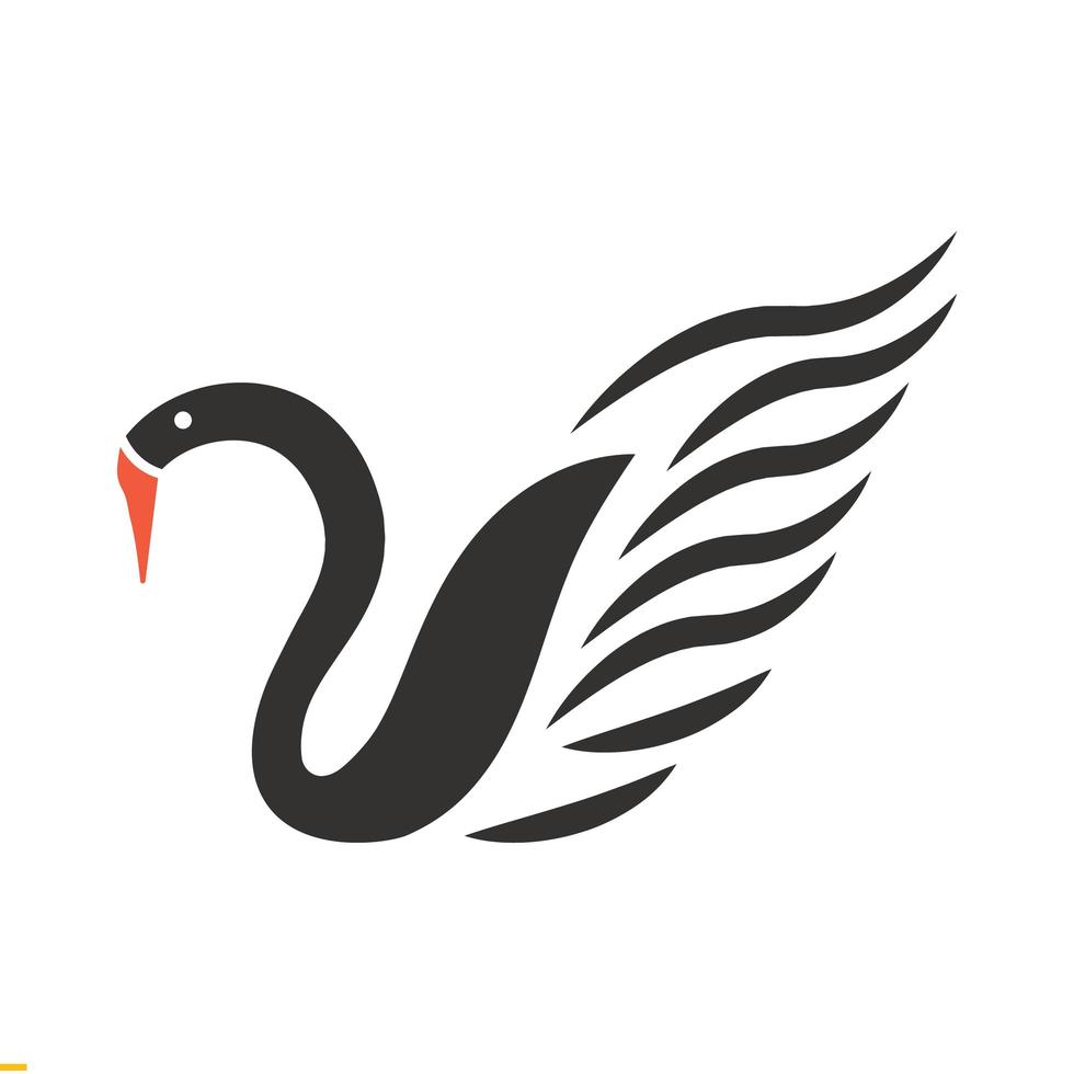 modèle de conception de logo vectoriel cygne pour entreprise et entreprise