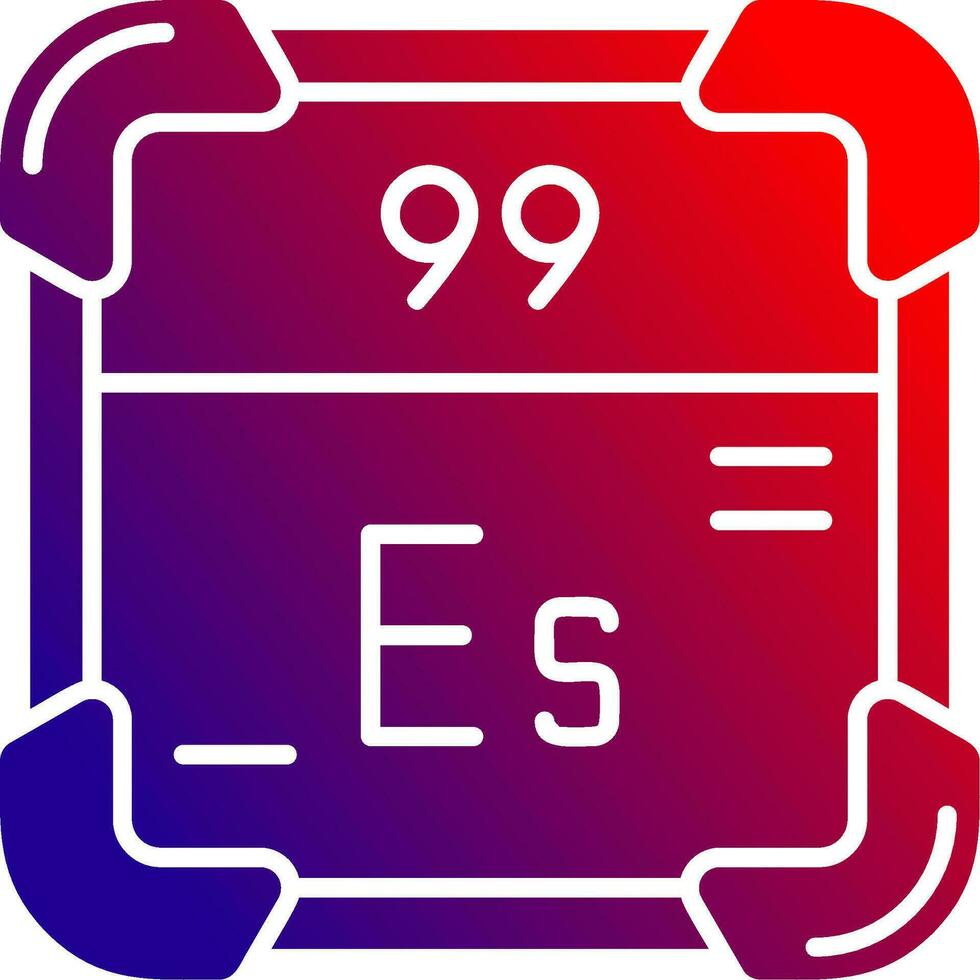 einsteinium solide pente icône vecteur