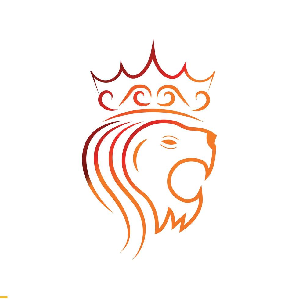 modèle de logo vectoriel d'art de ligne de lion pour les entreprises et les entreprises