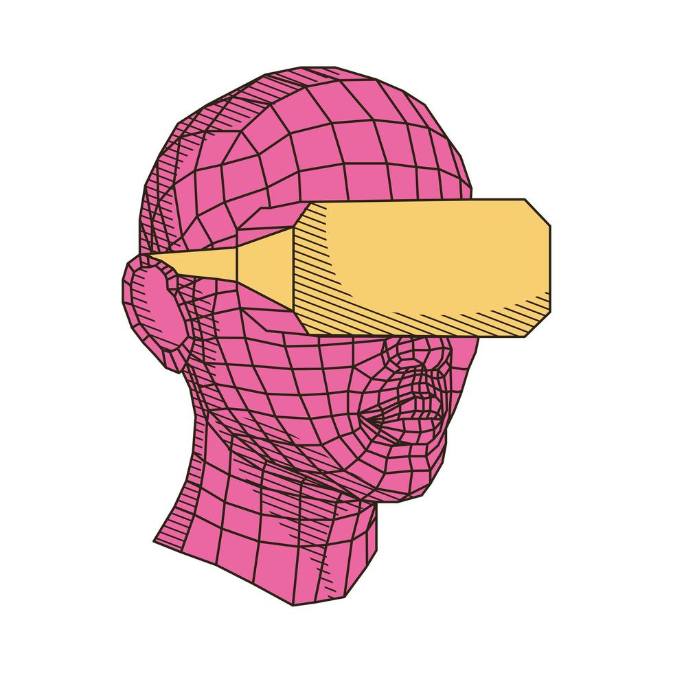 avatar utilisant un masque vr vecteur