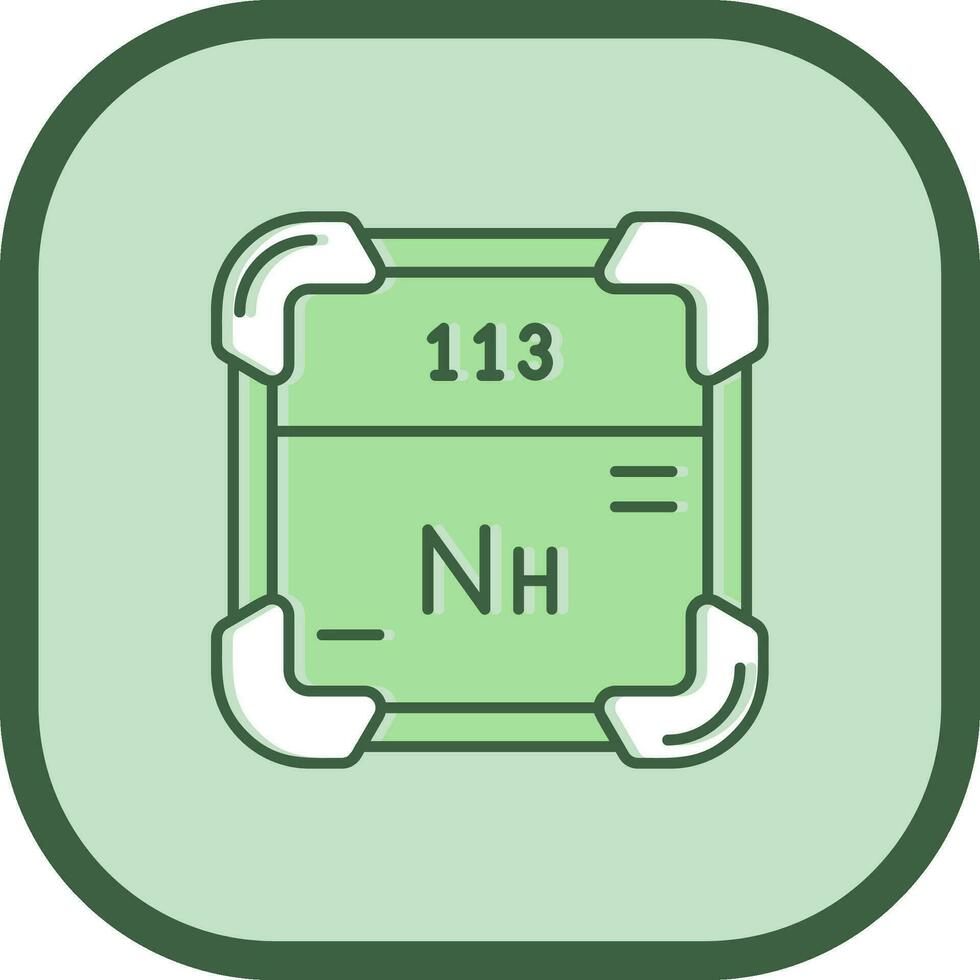 nihonium ligne rempli glissé icône vecteur