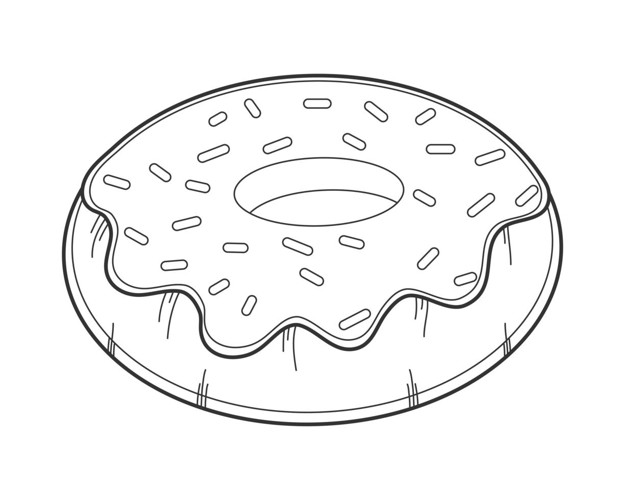 beignet une ligne de nourriture vecteur