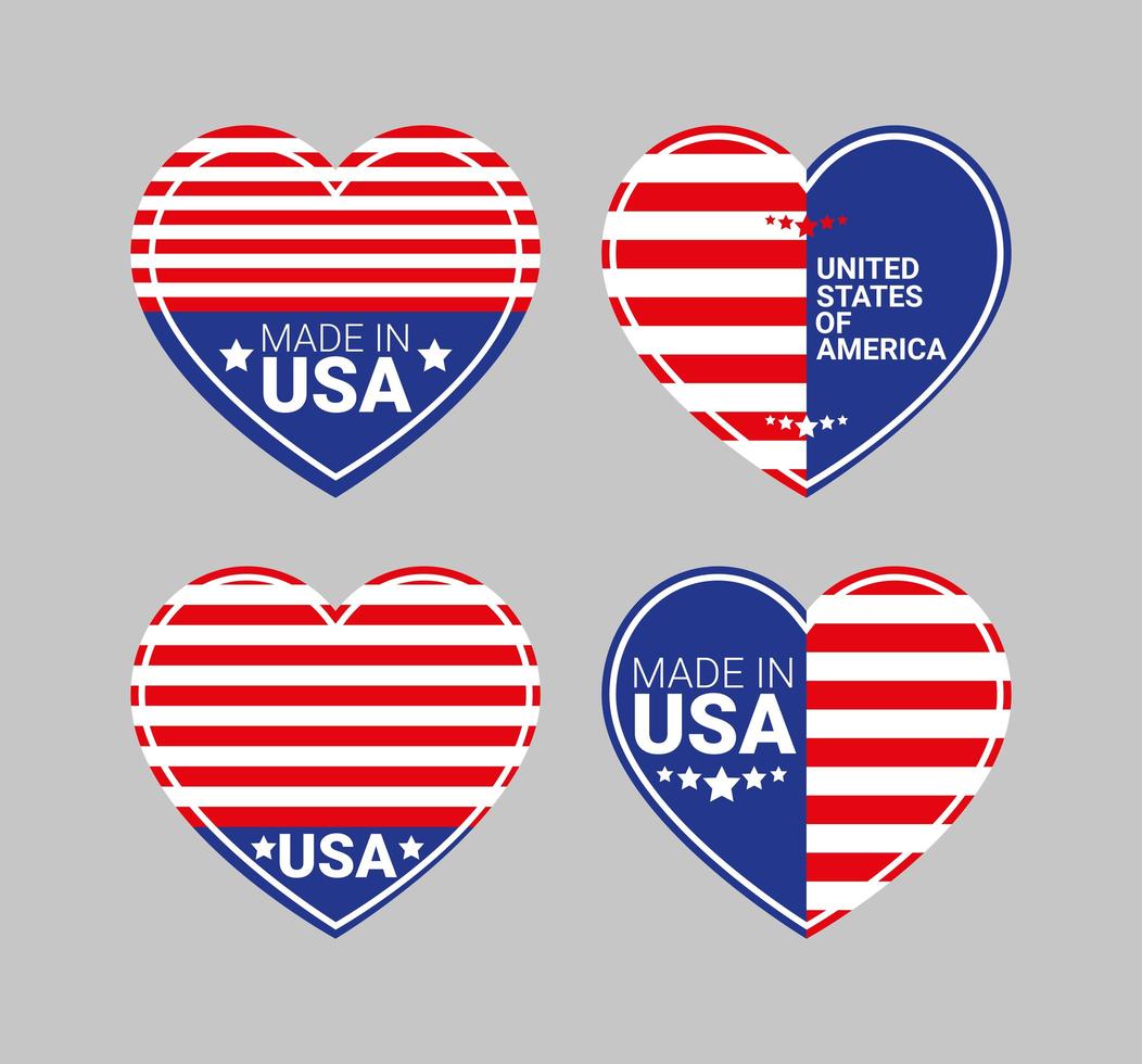 quatre badges américains vecteur