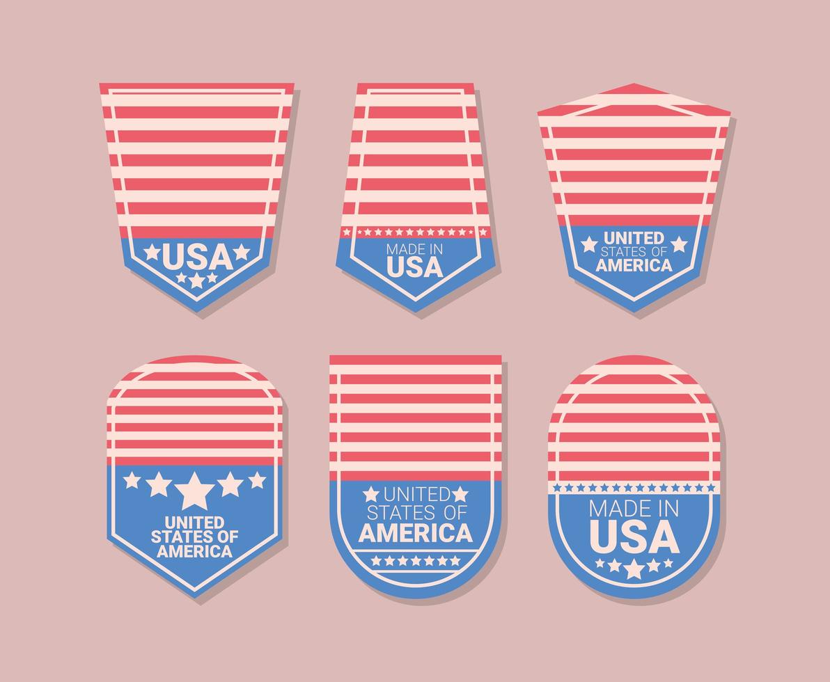 six insignes des États-Unis vecteur