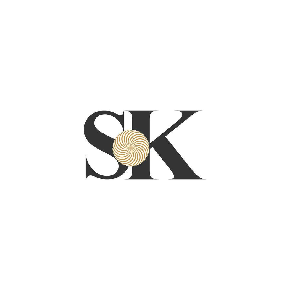 alphabet lettres initiales monogramme logo ks, sk, k et s vecteur