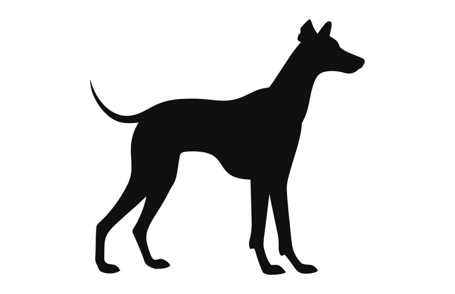 une levrette chien noir silhouette vecteur gratuit