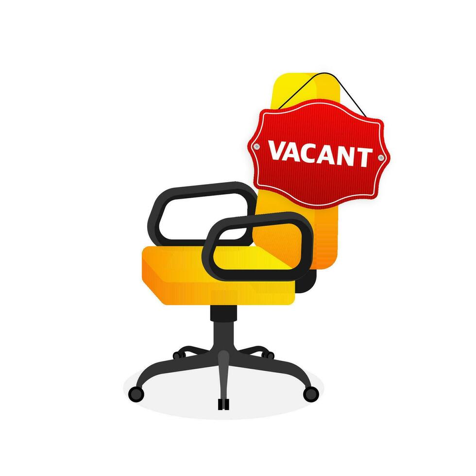 Bureau chaise. nous sont embauche, vacant positions. embauche et recrutement vecteur