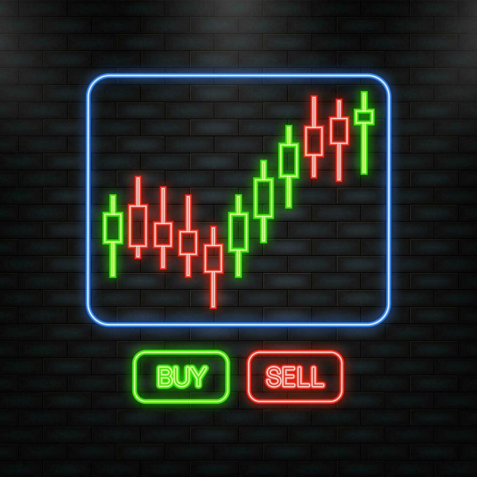 Stock en ligne commerce. technique une analyse chandelier graphique. Stock Échanges indice. vecteur