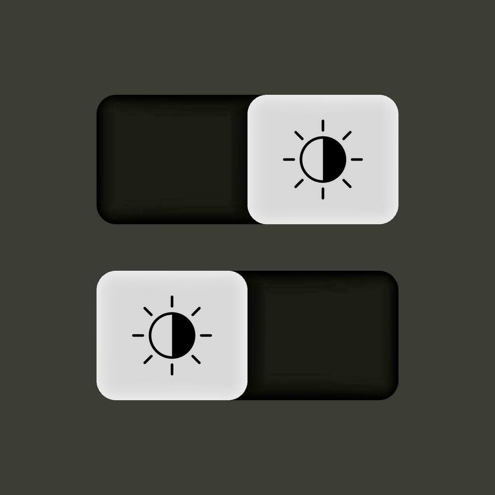 plat commutateur bulle faire glisser bouton pour foncé mode ou noir mode sur noir Contexte. vecteur illustration.