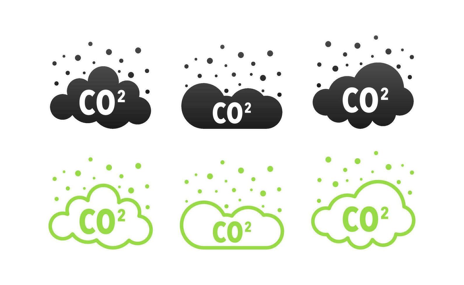 CO2 les émissions icône. carbone dioxyde. voiture CO2 nuage. vecteur