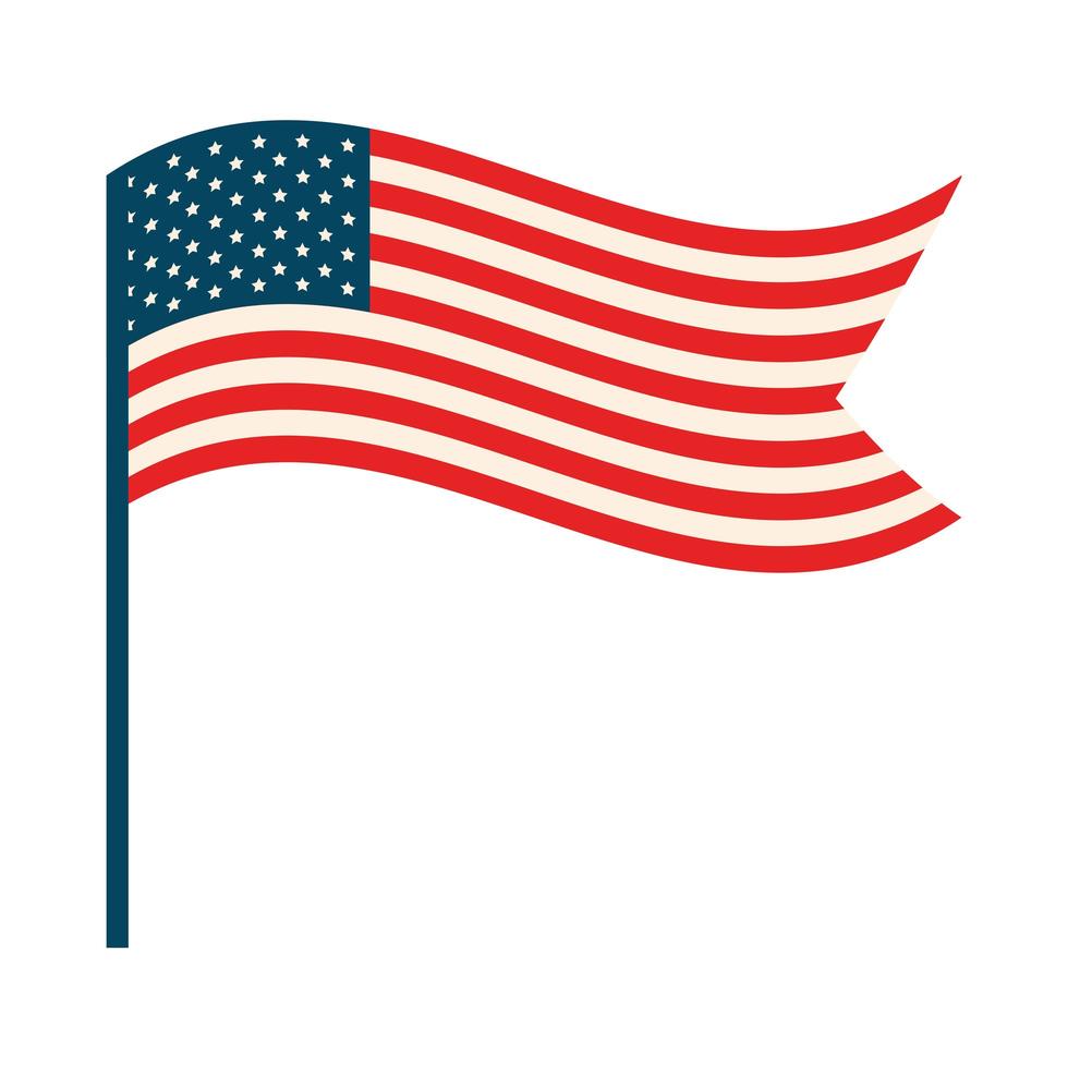 drapeau américain en pôle vecteur