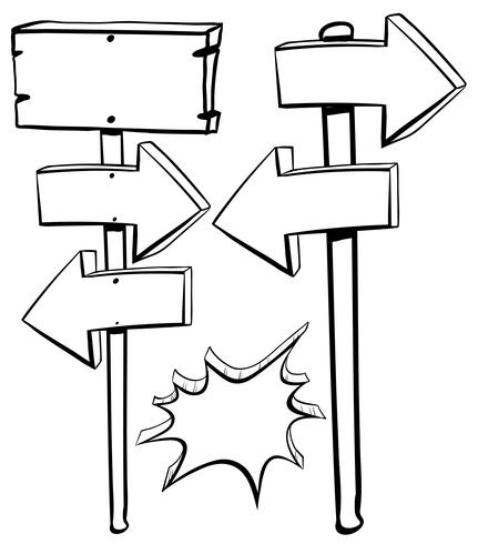 Différentes formes de signes sur les poteaux vecteur