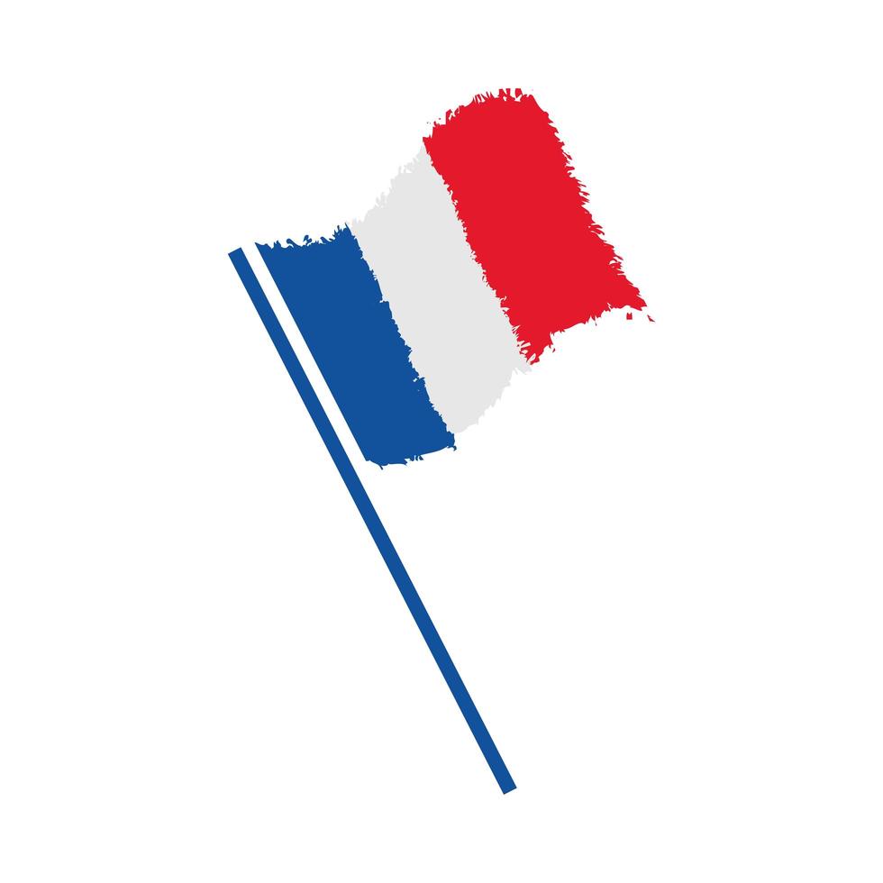 agitant le drapeau français vecteur