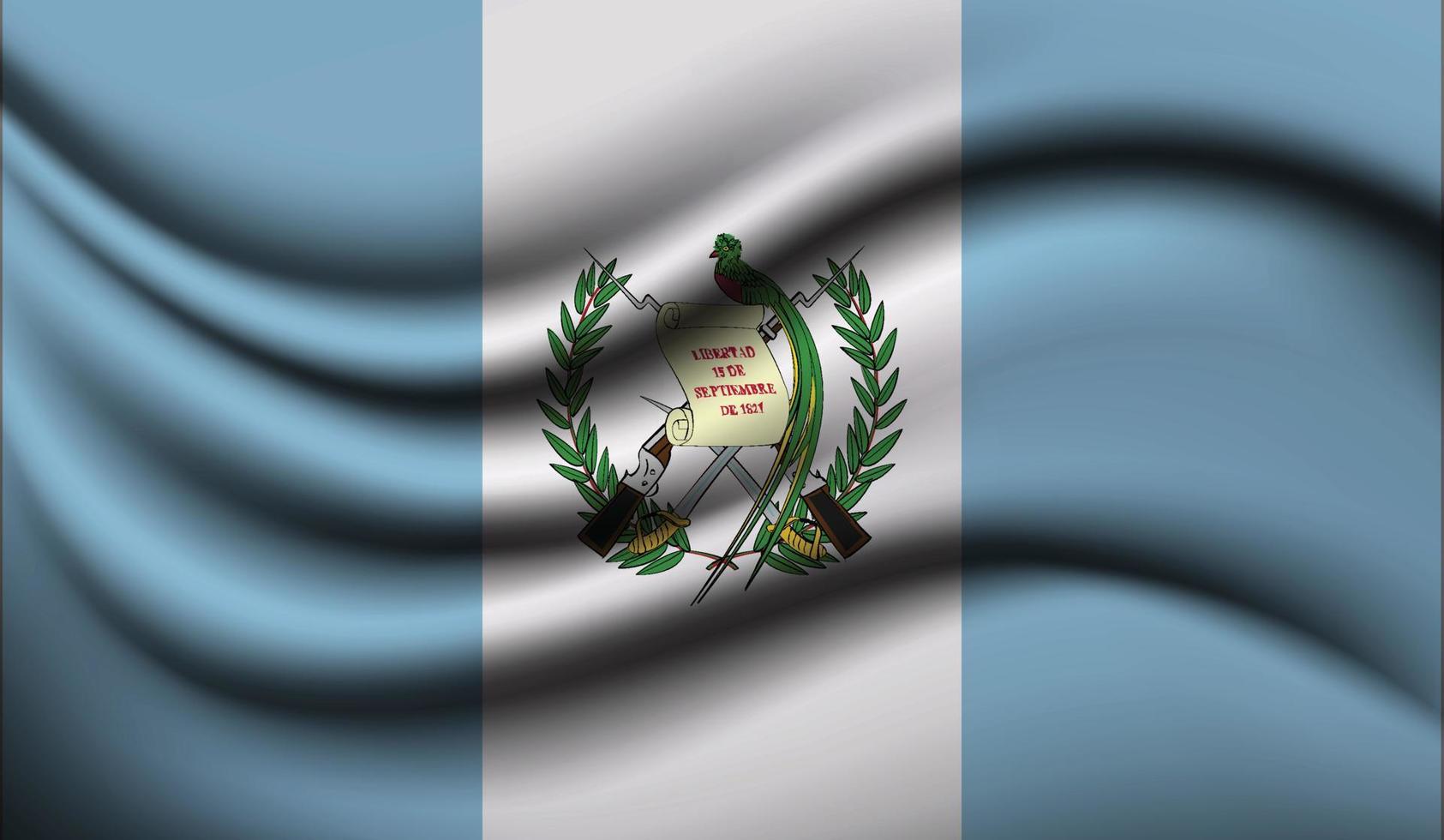 conception de drapeau ondulant réaliste guatemala vecteur