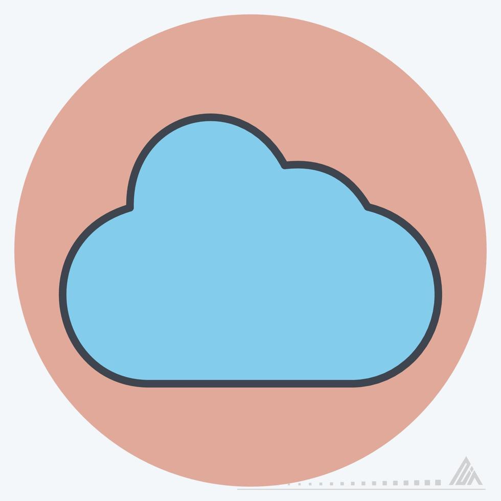 vecteur d'icône de nuage - style de couleur linéaire