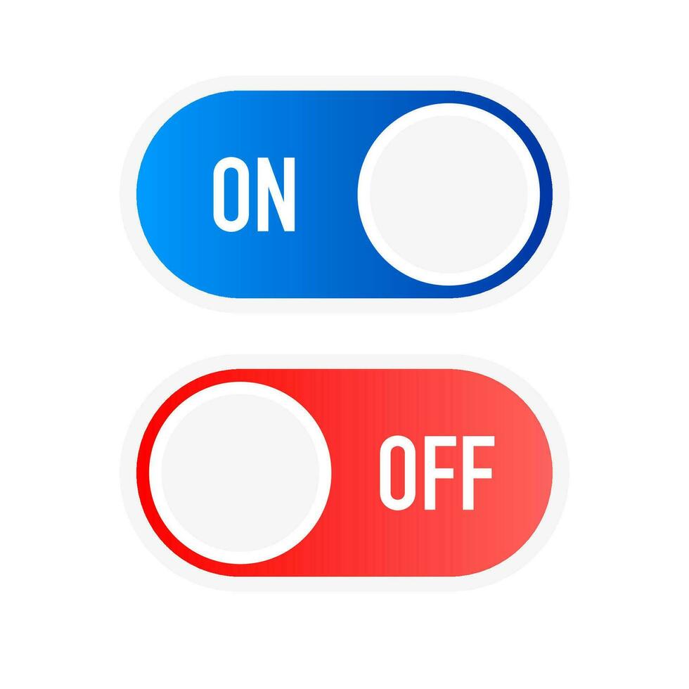 plat icône sur et de basculer commutateur bouton vecteur format.