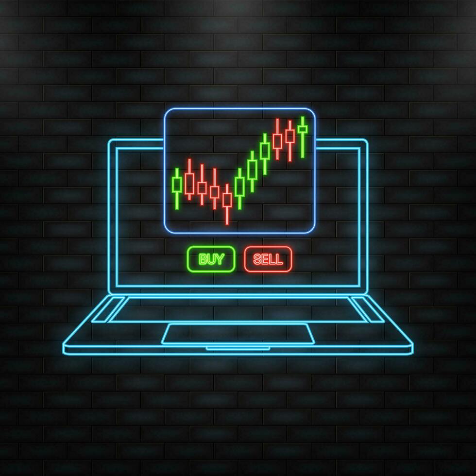 Stock en ligne commerce. technique une analyse chandelier graphique. Stock Échanges indice. vecteur