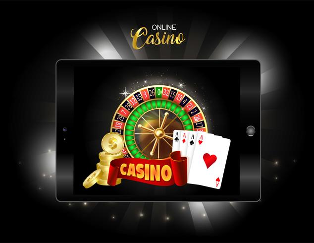 Bannière de conception de casino en ligne. vecteur