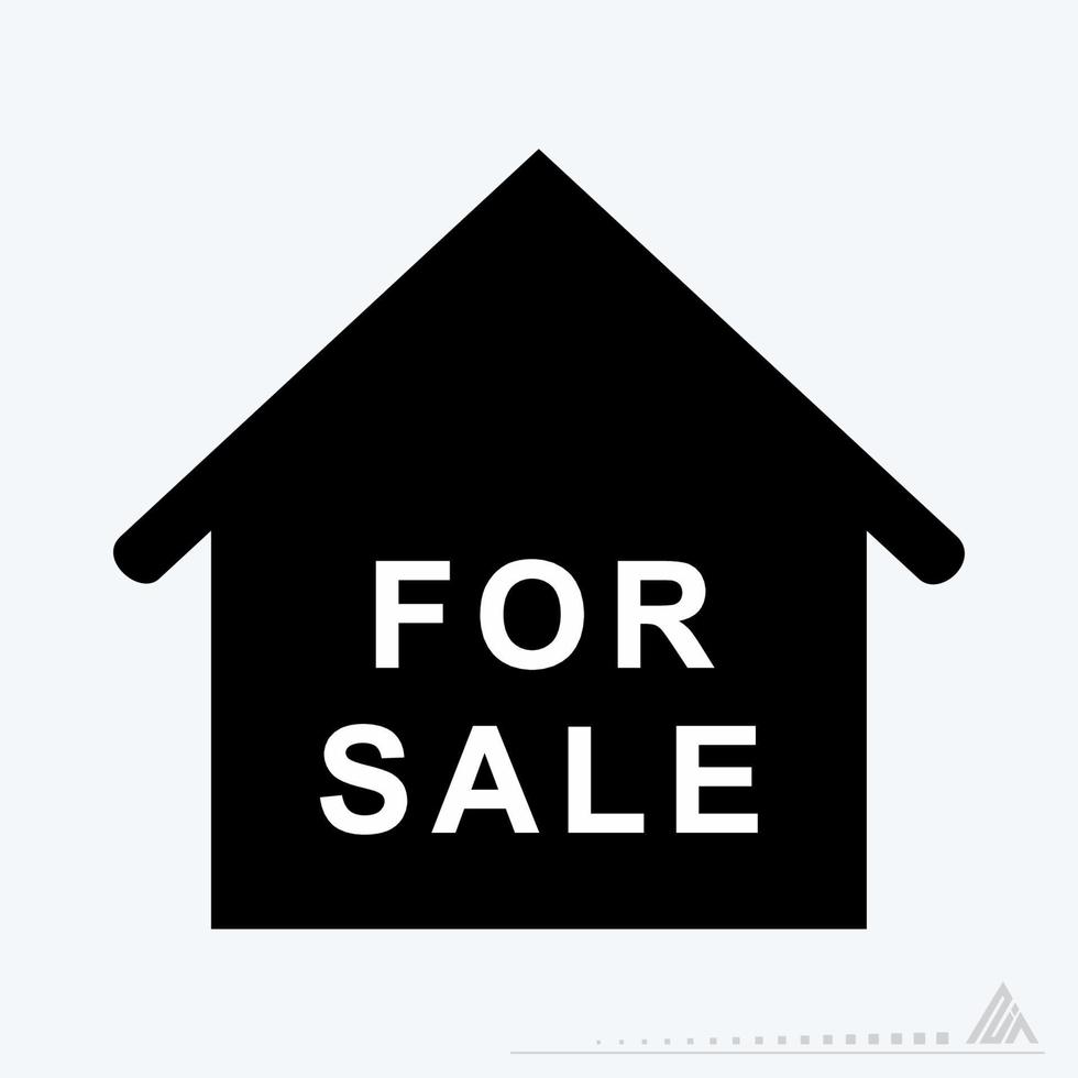 illustration vectorielle de maison à vendre - style noir vecteur