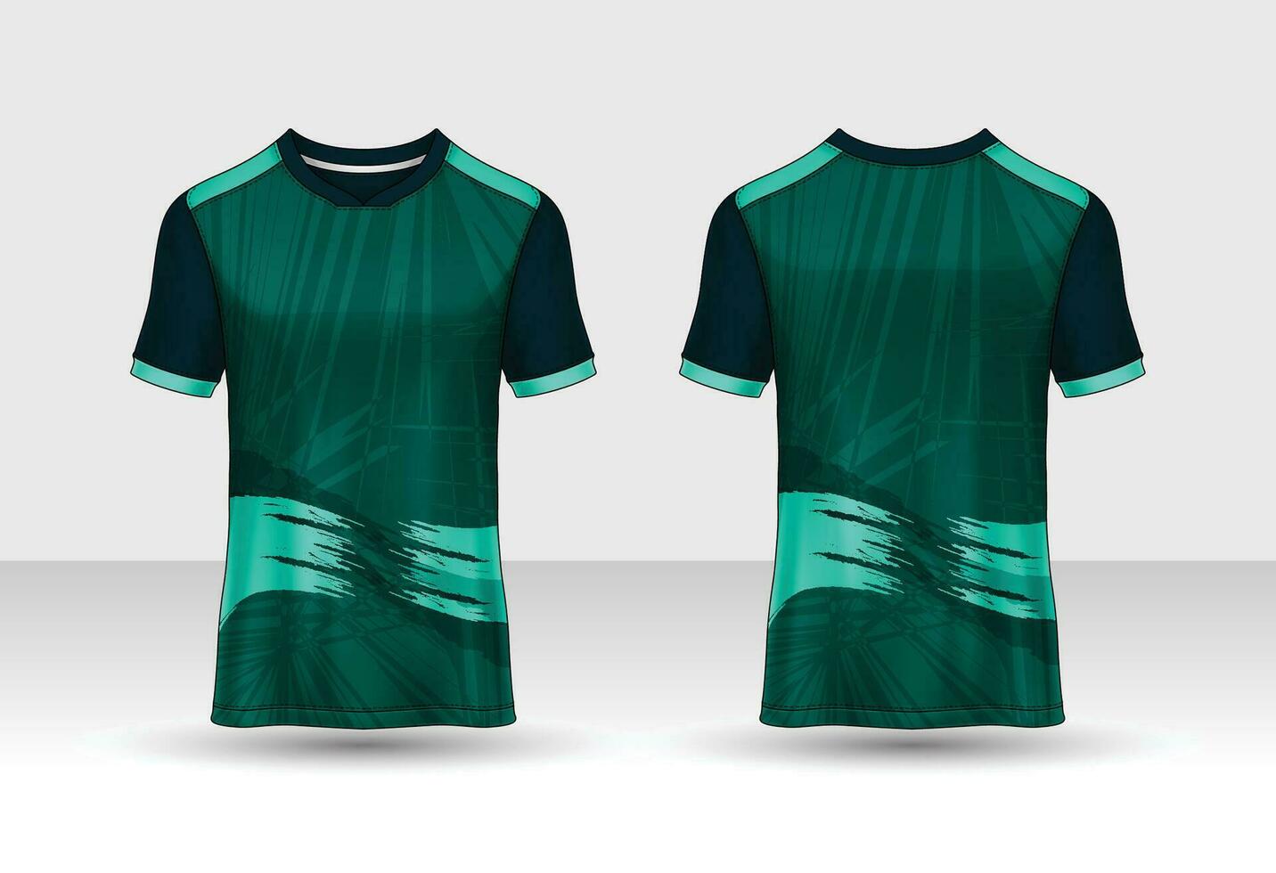 modèle de conception de t-shirt sport, maquette de maillot de football pour club de football. vue avant et arrière uniforme. vecteur