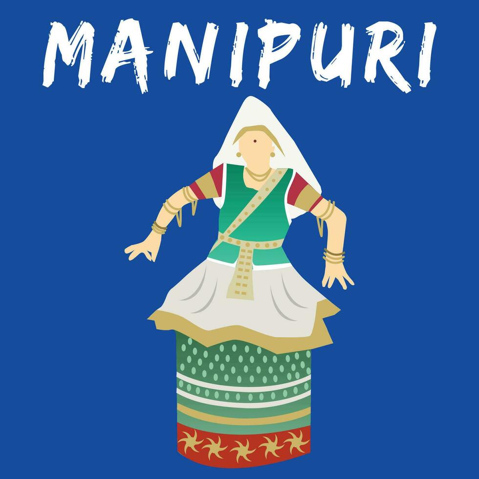 vecteur illustration de manipuri classique Indien Danse