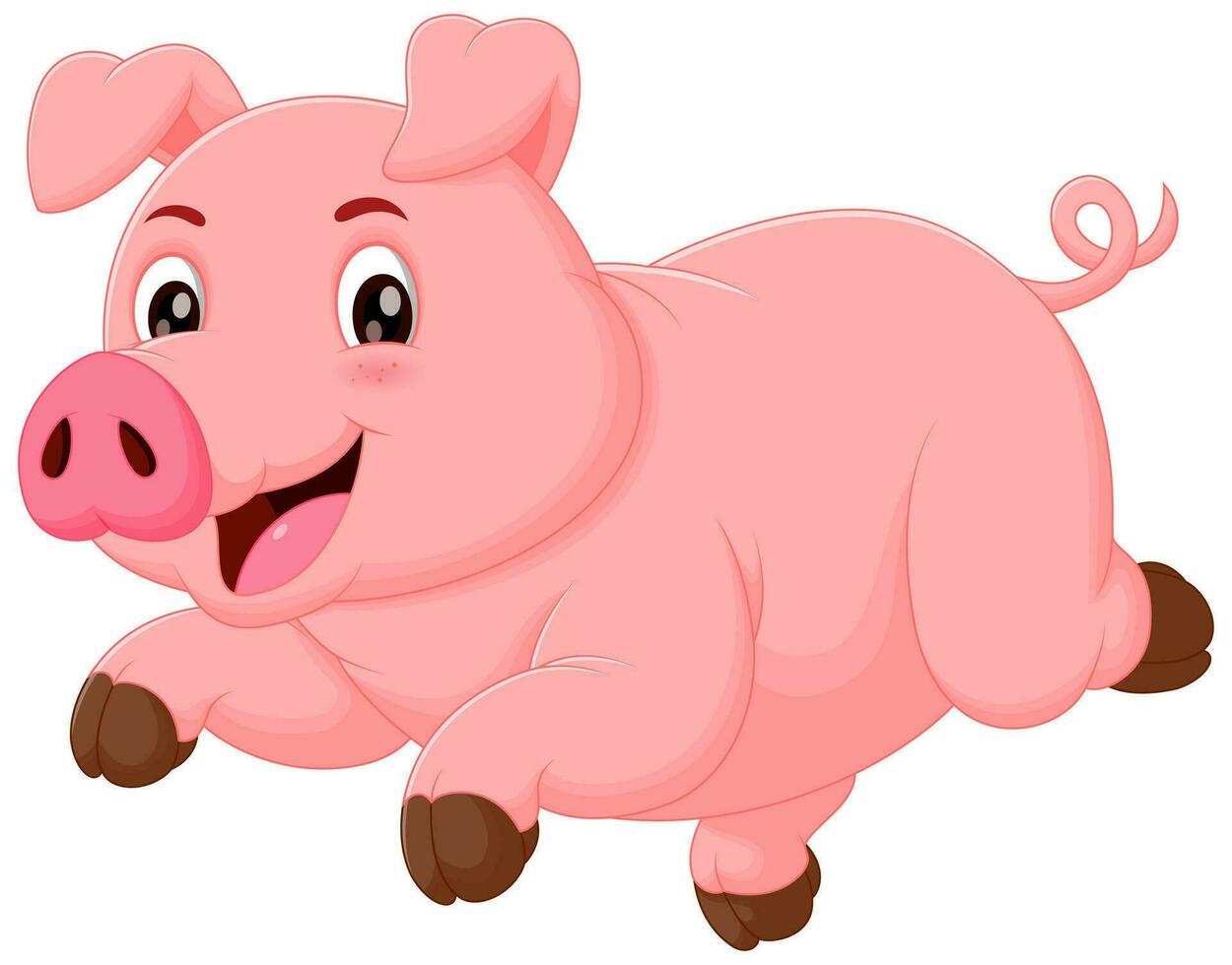 mignonne porc dessin animé fonctionnement vecteur illustration. animal la nature icône concept isolé prime vecteur