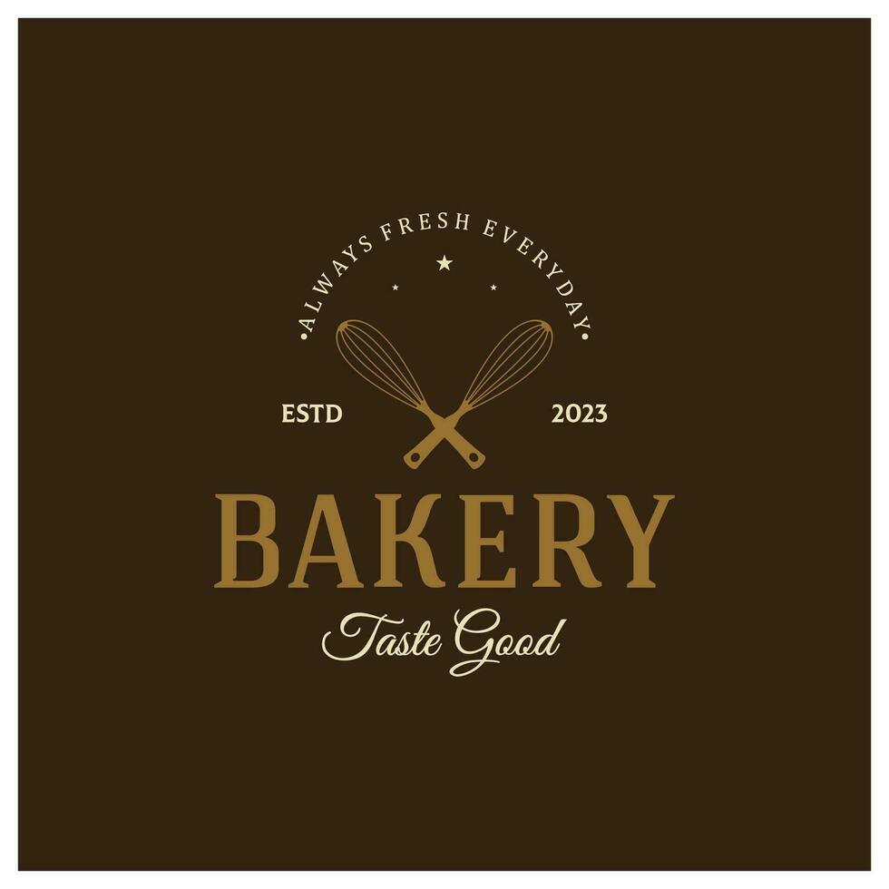 boulangerie logo badge rétro vecteur illustration.pour cupcake, boulangerie.cake ancien typographie logo conception.