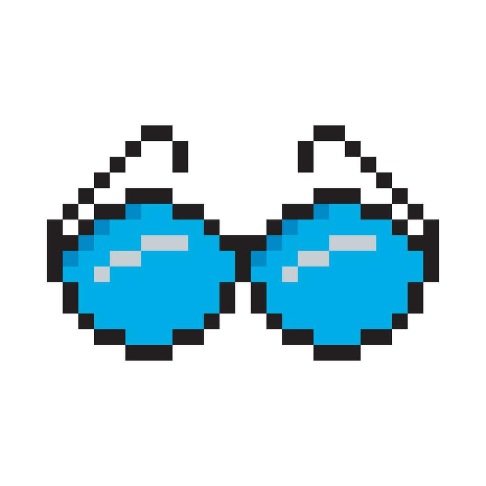 pixel art coloré style des lunettes vecteur