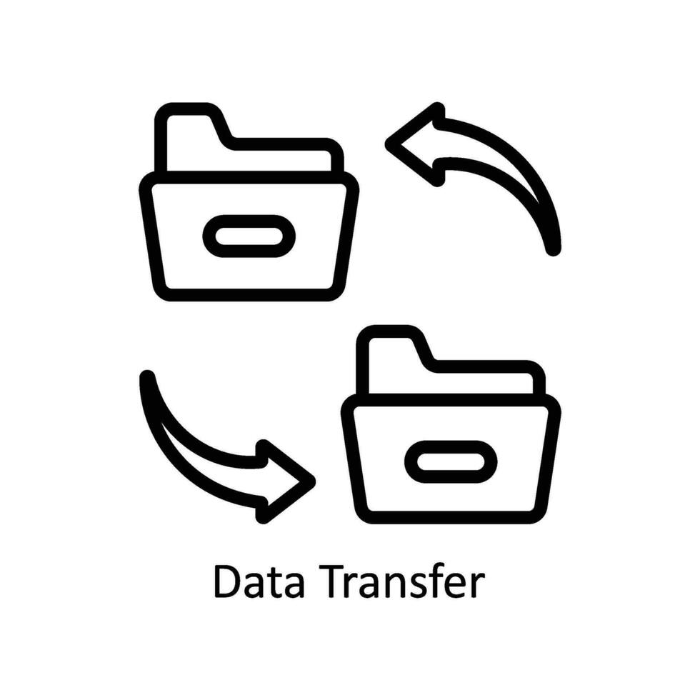 Les données transfert vecteur contour icône style illustration. eps dix fichier
