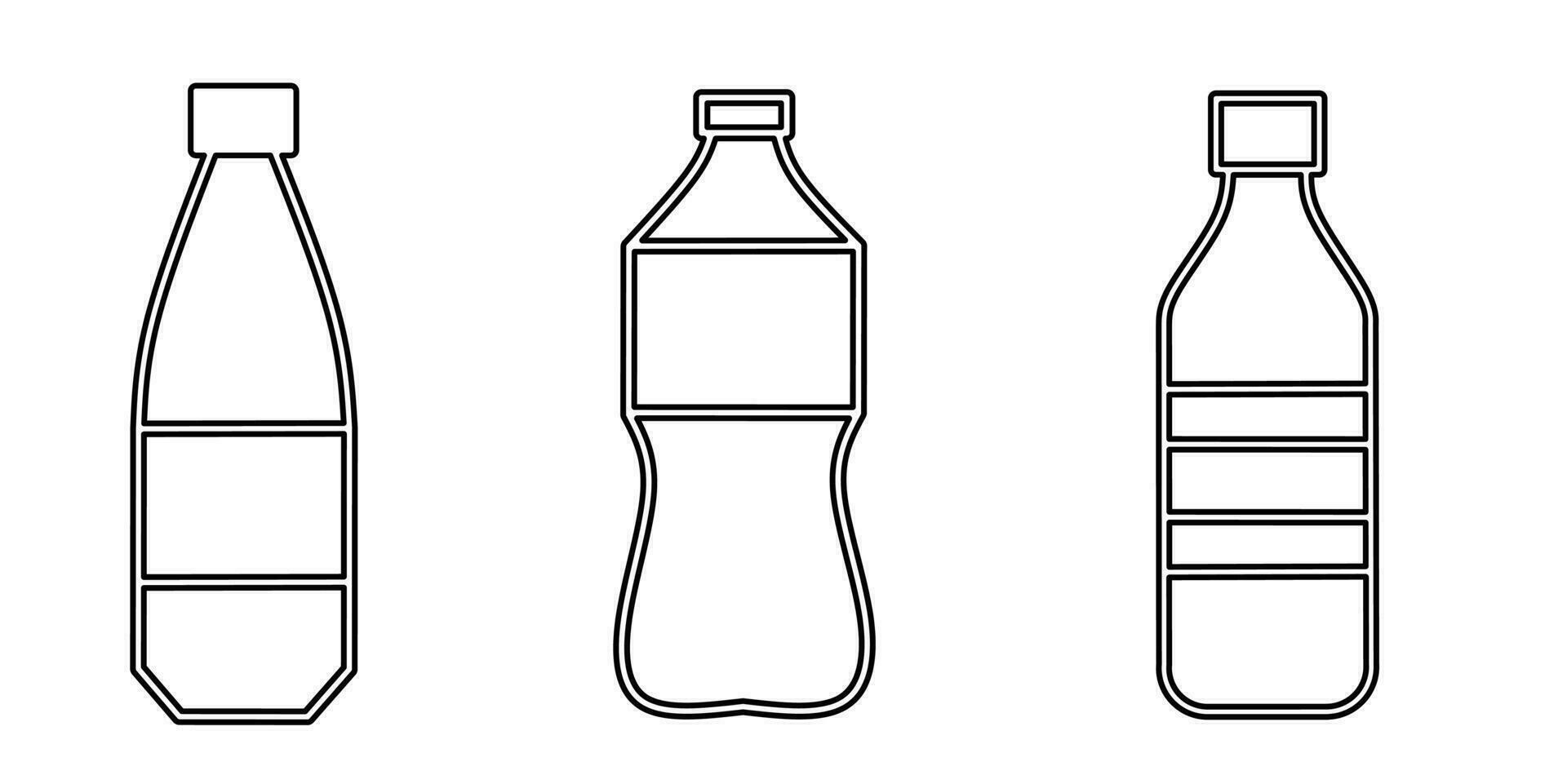 bouteille icône noir ligne conception. Stock vecteur illustration.