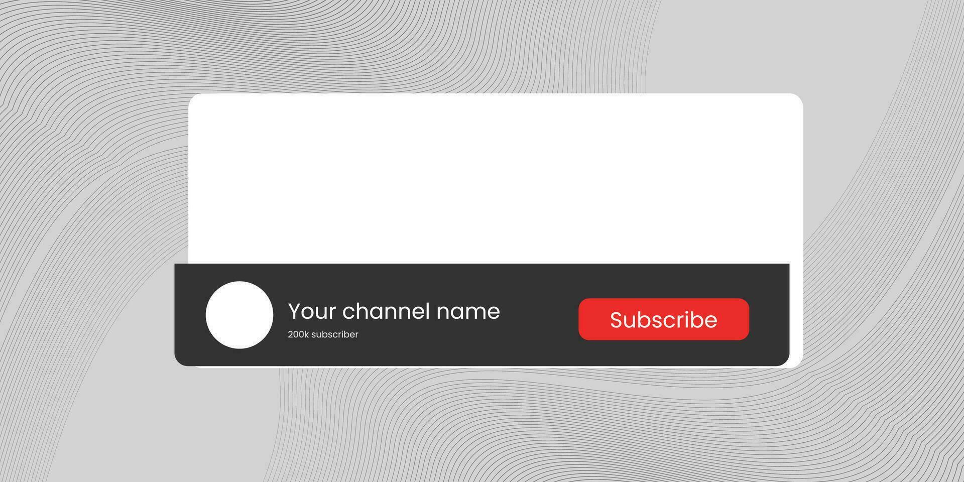 Youtube canal Nom inférieur troisième avec contenu espace réservé. espace réservé pour canal logo. vecteur illustration