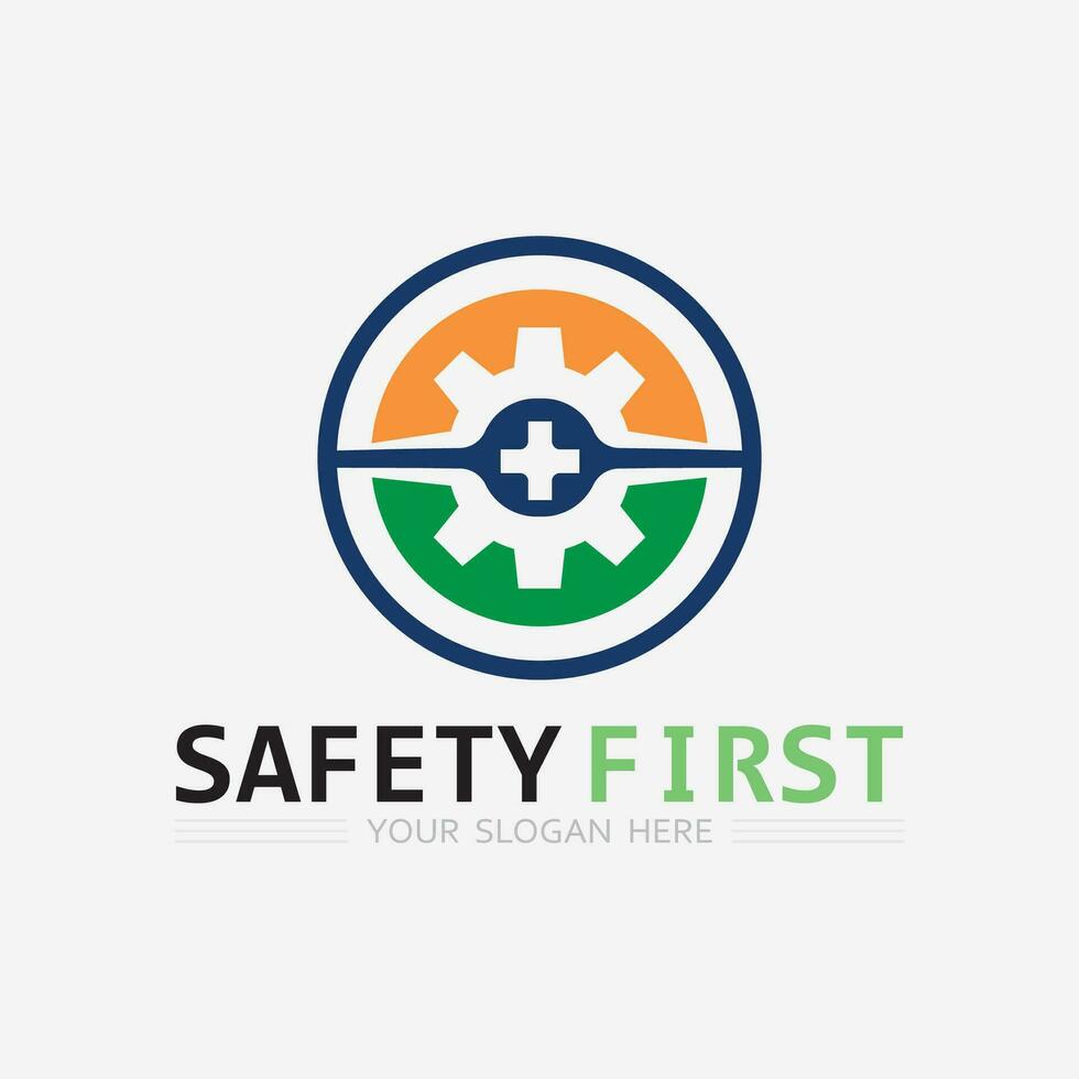 sécurité premier logo icône vecteur conception et illustration graphique signe