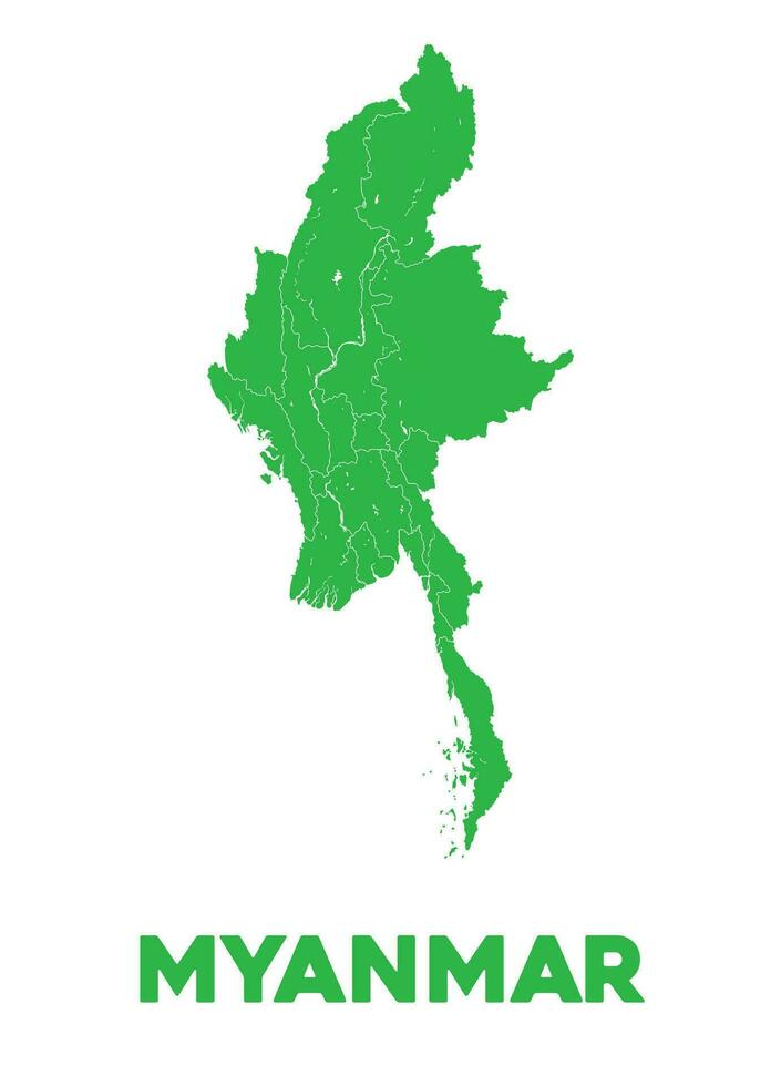 détaillé myanmar carte vecteur