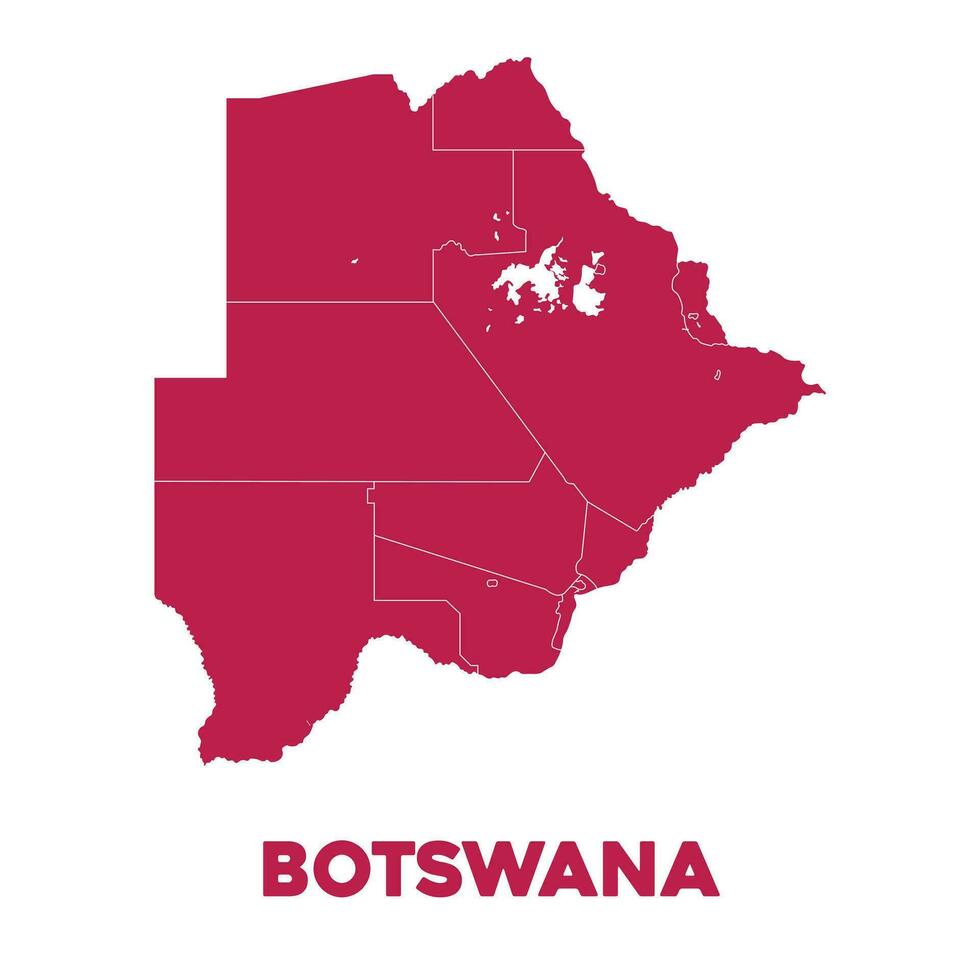 détaillé le botswana carte vecteur