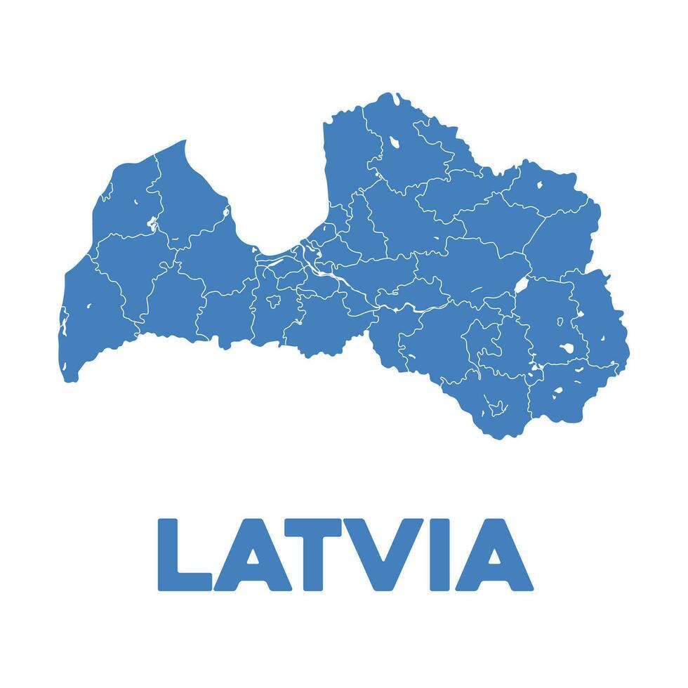 détaillé Lettonie carte vecteur