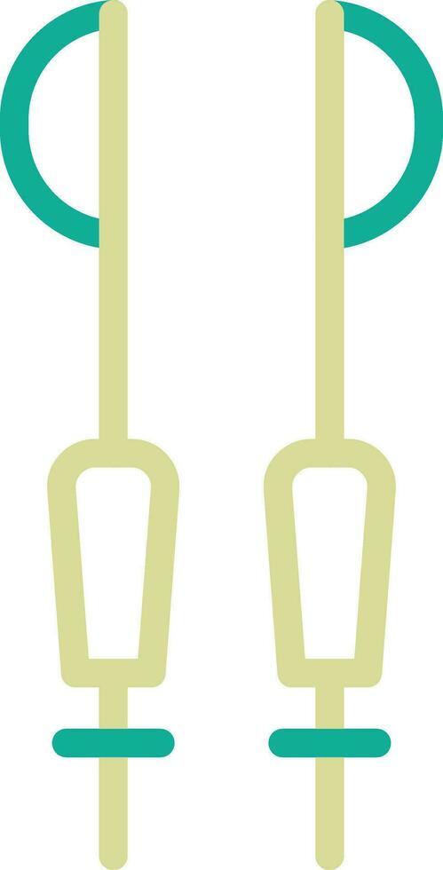 icône de vecteur de bâtons de ski