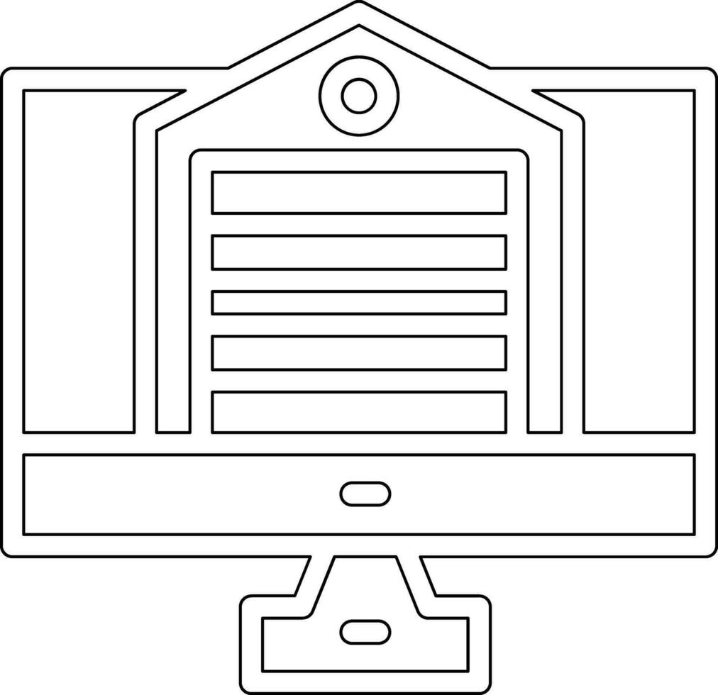 icône de vecteur d'entrepôt en ligne