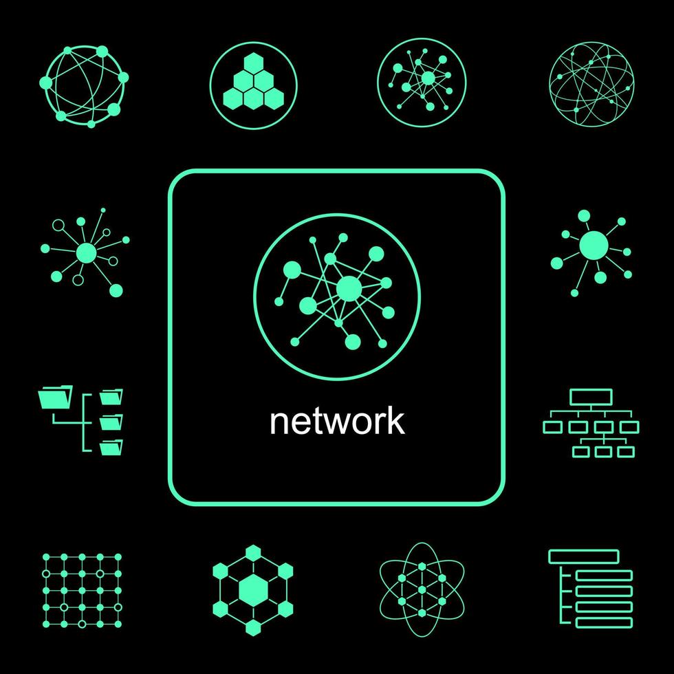 configuration réseau, partage des icônes associées vecteur