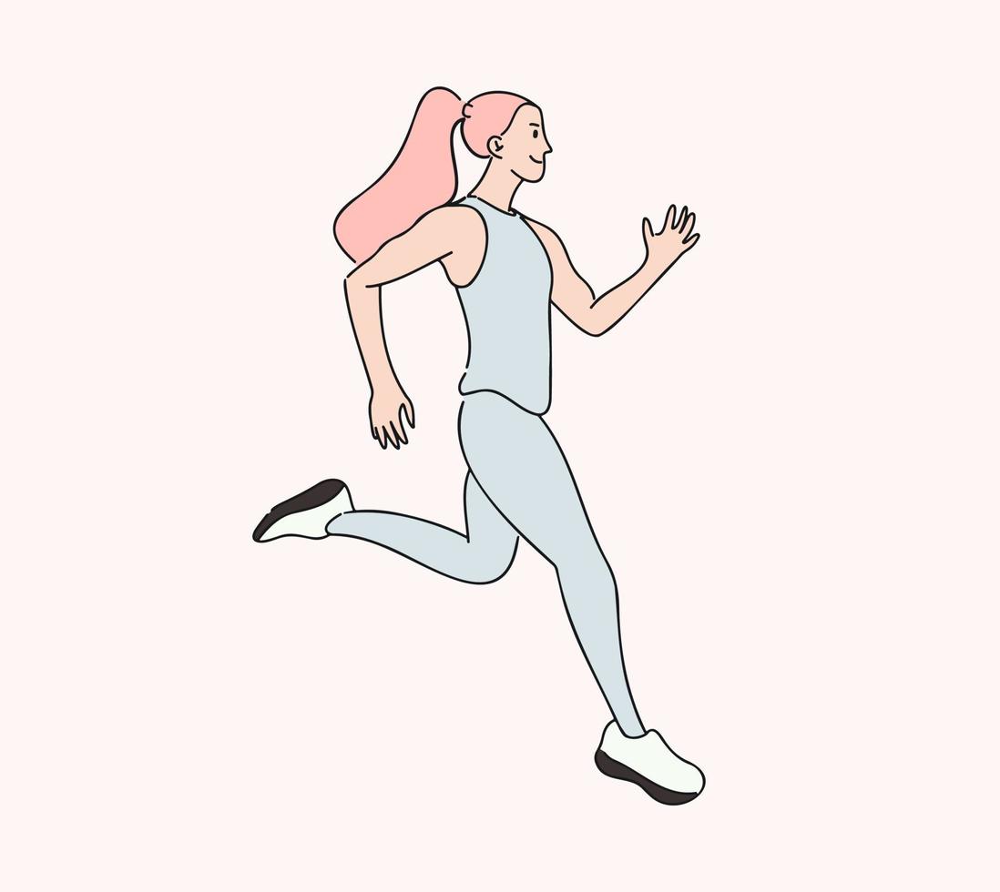 illustrations de conception de vecteur de style dessinés à la main pour la campagne sportive