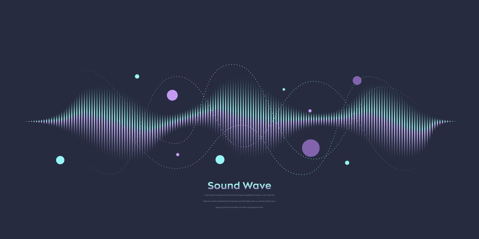 onde sonore vectorielle. égaliseur numérique coloré abstrait. graphique d'onde audio d'illustration vectorielle de fréquence et de spectre sur fond sombre. vecteur