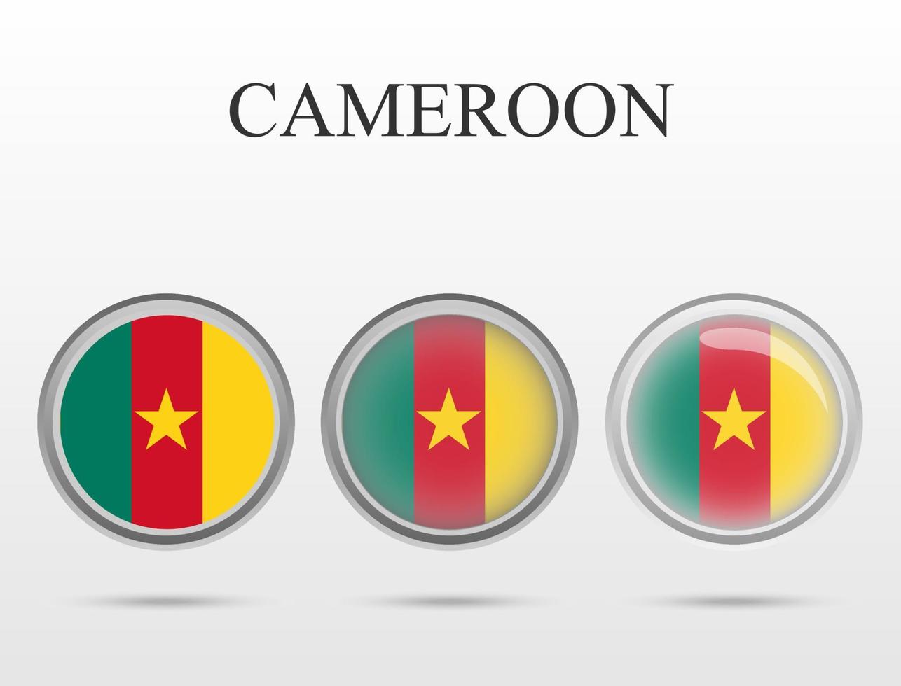 drapeau du cameroun en forme de cercle vecteur