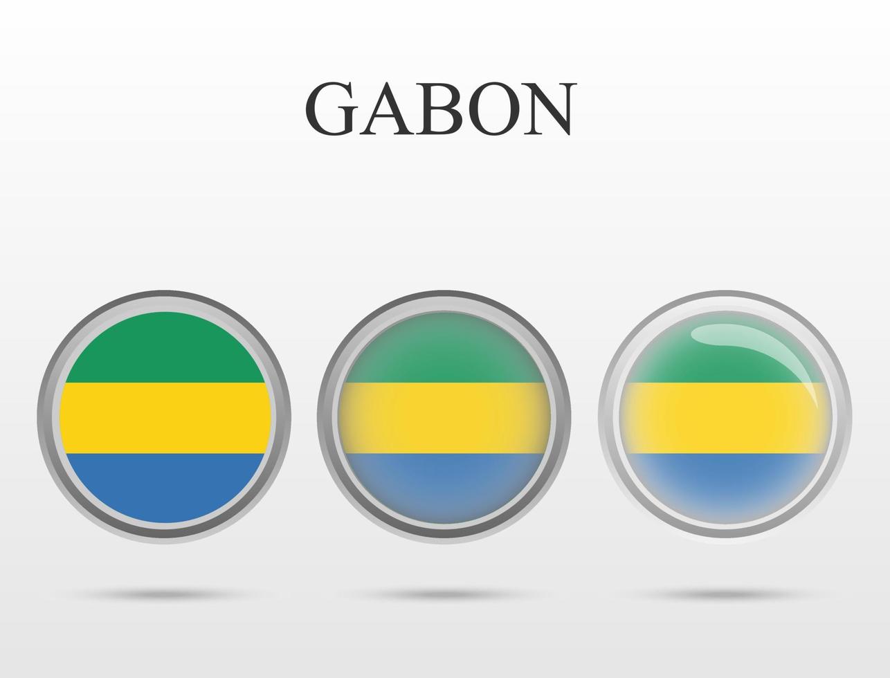 drapeau du gabon sous la forme d'un cercle vecteur