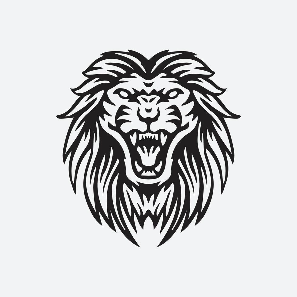 dessin de tête de lion vecteur