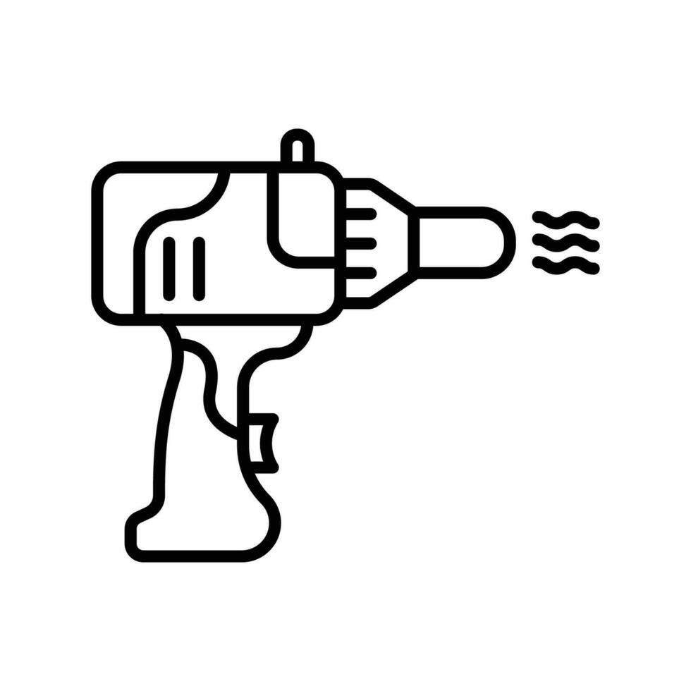 chaleur pistolet icône. contour icône vecteur