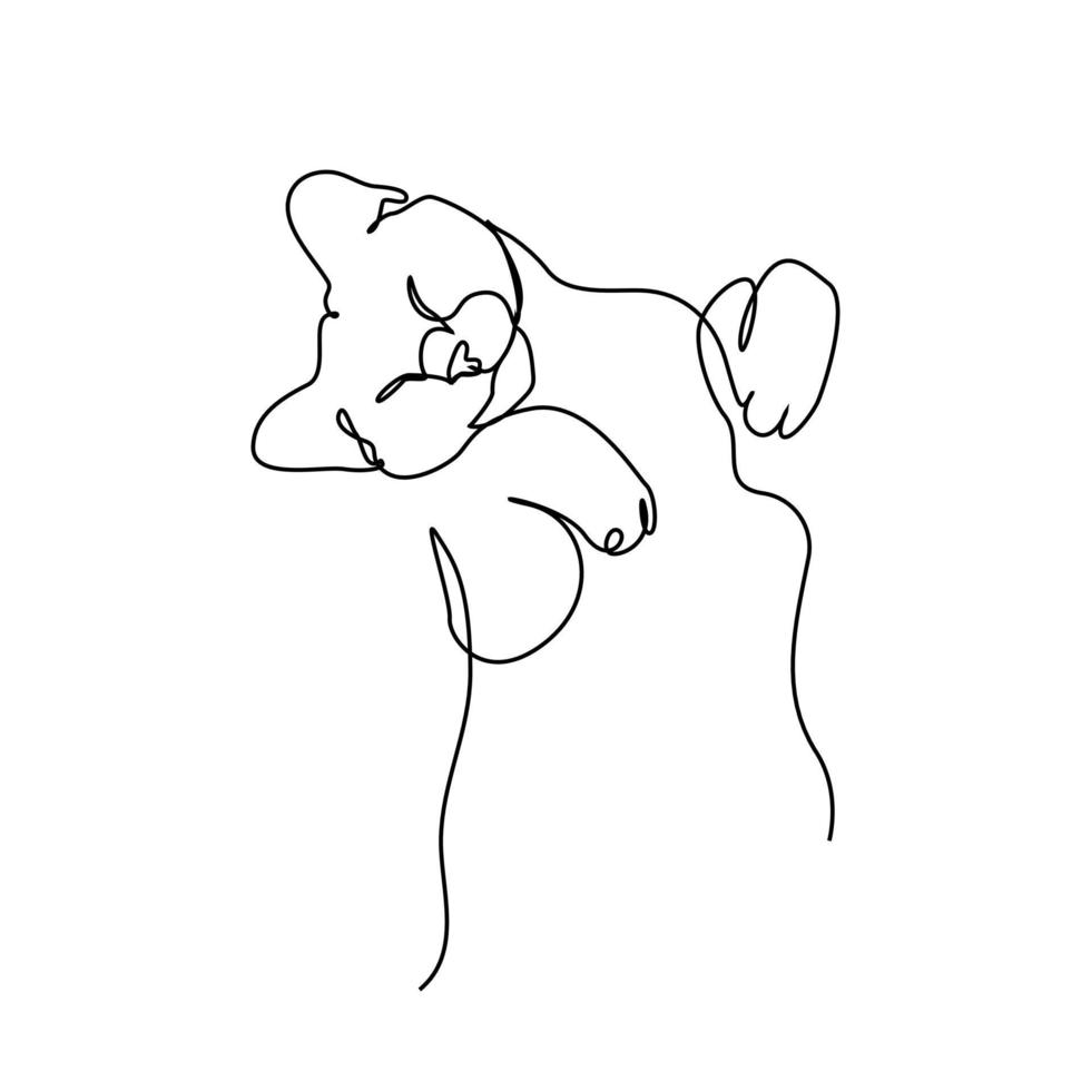 chat dans un style de dessin d'art en ligne continue. croquis linéaire noir minimaliste isolé sur fond blanc. illustration vectorielle vecteur